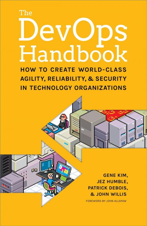Cover of the book The DevOps Handbook: by Gene Kim, Jez Humble, Patrick Debois, John Willis, IT Revolution Press