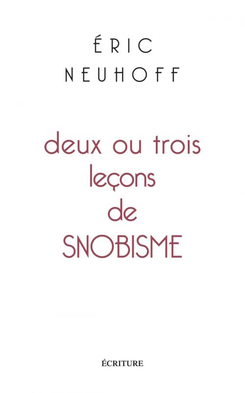 Cover of the book Deux ou trois leçons de snobisme by Eric Neuhoff, Ecriture
