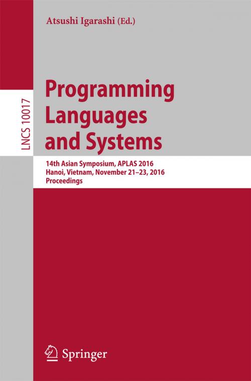 Cover of the book Programming Languages and Systems by , Springer International Publishing