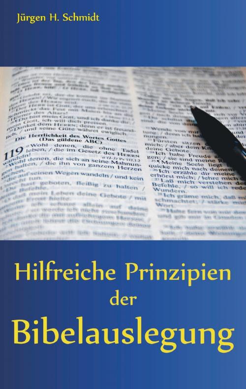 Cover of the book Hilfreiche Prinzipien der Bibelauslegung by Jürgen H. Schmidt, Books on Demand