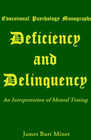 Cover of Deficiency and Delinquency