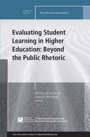 bigCover of the book Evaluating Student Learning in Higher Education: Beyond the Public Rhetoric by 