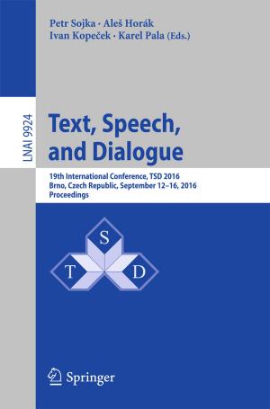 Cover of the book Text, Speech, and Dialogue by Dmitry A. Novikov, Andrey D. Rogatkin, Vladimir V. Breer