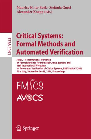 Cover of the book Critical Systems: Formal Methods and Automated Verification by Martin Gugat