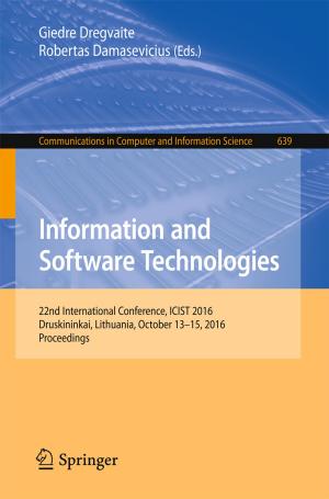 Cover of the book Information and Software Technologies by Gili Marbach-Ad, Laura C. Egan, Katerina V. Thompson