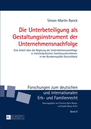 Cover of the book Die Unterbeteiligung als Gestaltungsinstrument der Unternehmensnachfolge by 