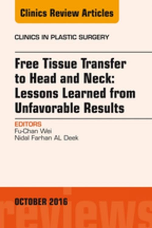 Cover of the book Free Tissue Transfer to Head and Neck: Lessons Learned from Unfavorable Results, An Issue of Clinics in Plastic Surgery, E-Book by Fu-Chan Wei, MD, FACS, Nidal Farhan AL Deek, MD, MSc, Elsevier Health Sciences