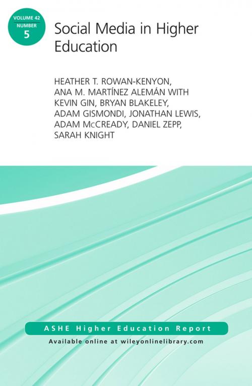 Cover of the book Social Media in Higher Education by Heather T. Rowan-Kenyon, Ana M. Martínez Alemán, Wiley