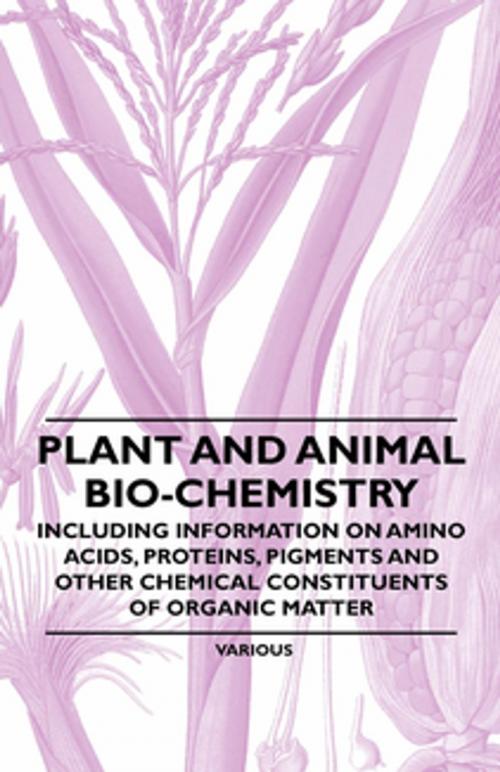 Cover of the book Plant and Animal Bio-Chemistry - Including Information on Amino Acids, Proteins, Pigments and Other Chemical Constituents of Organic Matter by Various, Read Books Ltd.