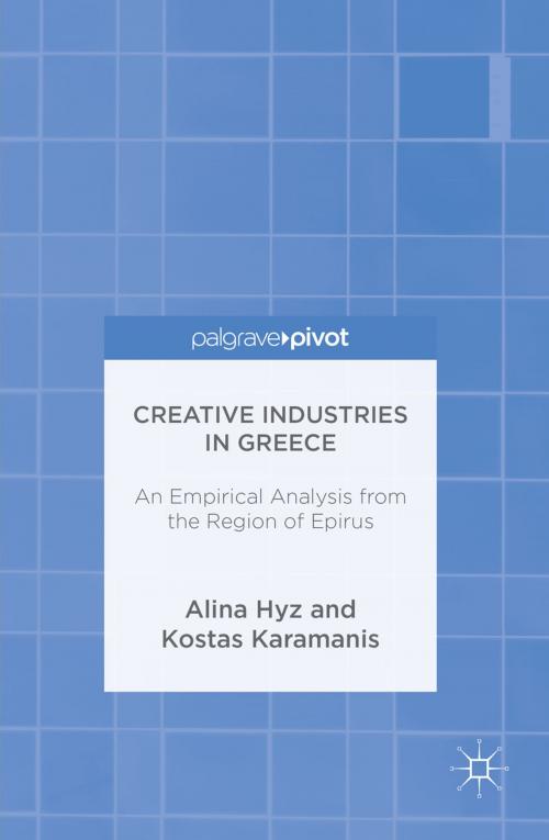 Cover of the book Creative Industries in Greece by Alina Hyz, Kostas Karamanis, Springer International Publishing