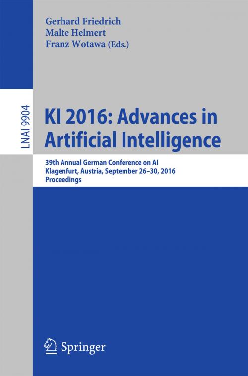 Cover of the book KI 2016: Advances in Artificial Intelligence by , Springer International Publishing