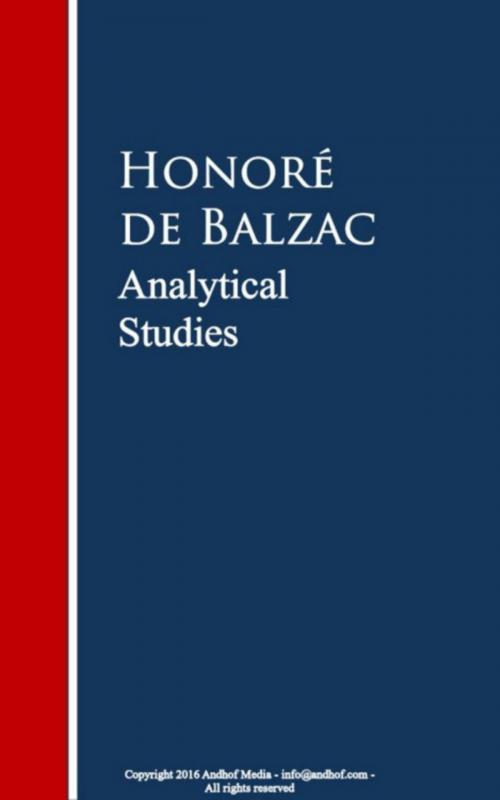 Cover of the book Analytical Studies by Honore de Balzac, anboco