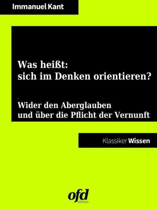 Cover of the book Was heißt: sich im Denken orientieren? by Immanuel Kant, Books on Demand