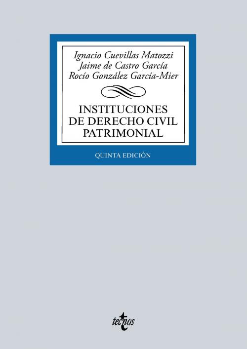 Cover of the book Instituciones de Derecho Civil Patrimonial by Ignacio Cuevillas Matozzi, Jaime de Castro García, Rocío González García-Mier, Tecnos
