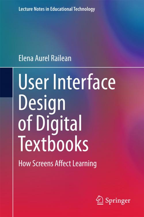 Cover of the book User Interface Design of Digital Textbooks by Elena Aurel Railean, Springer Singapore