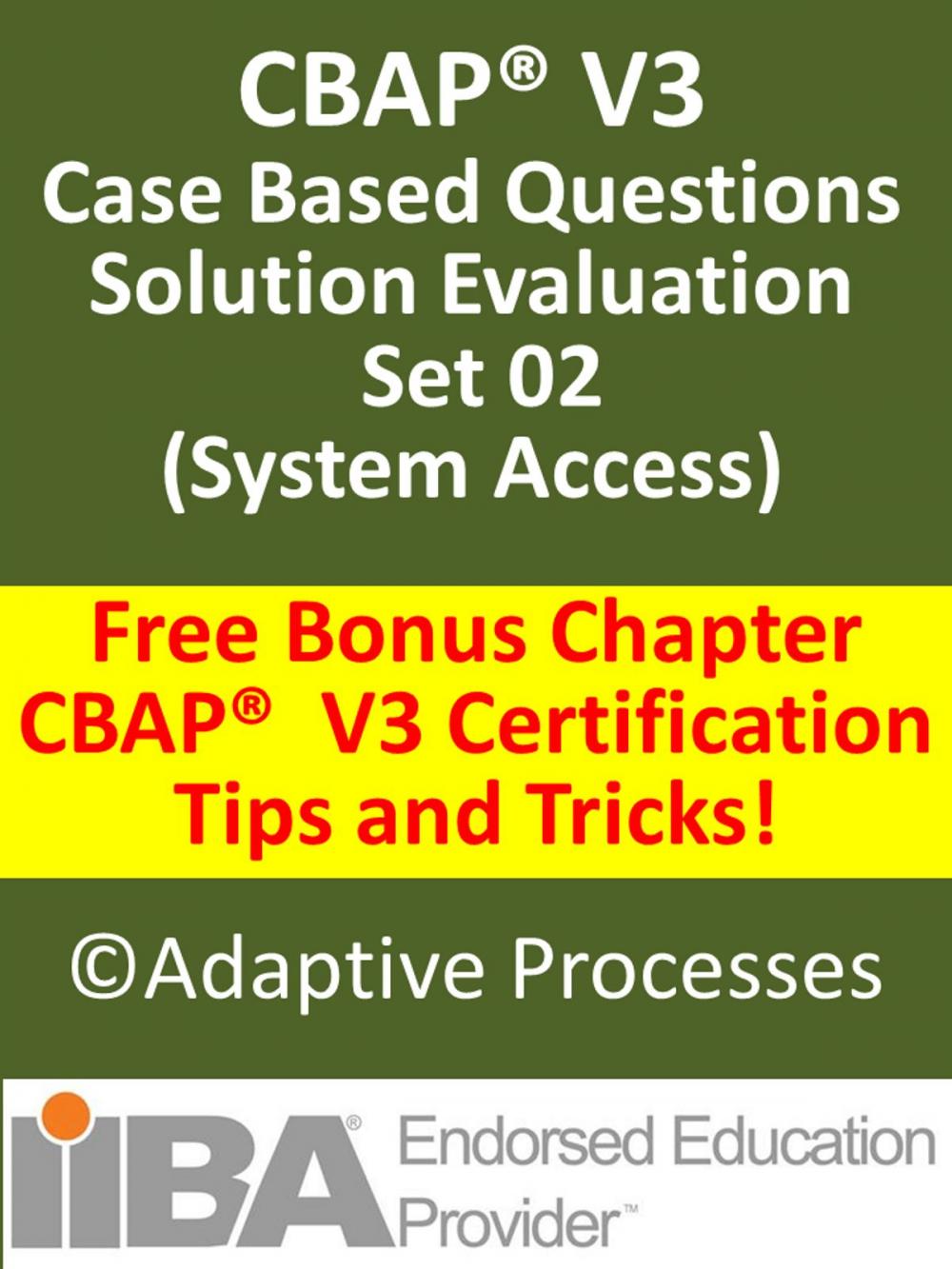 Big bigCover of CBAP V3 Case Study based Sample Questions Solution Evaluation Set 02