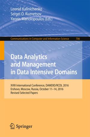 Cover of the book Data Analytics and Management in Data Intensive Domains by Ephraim Fischbach, Allan Franklin