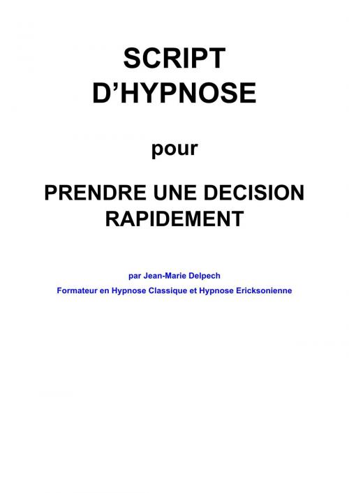 Cover of the book Pour prendre une décision rapidement by Jean-Marie Delpech, Jean-Marie Delpech