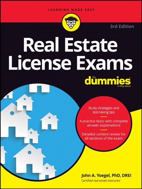 Cover of the book Real Estate License Exams For Dummies by John A. Yoegel, Wiley