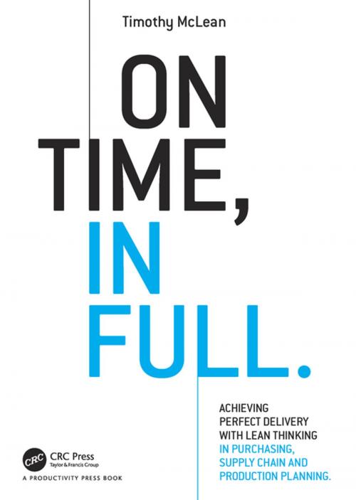Cover of the book On Time, In Full by Timothy McLean, Taylor and Francis