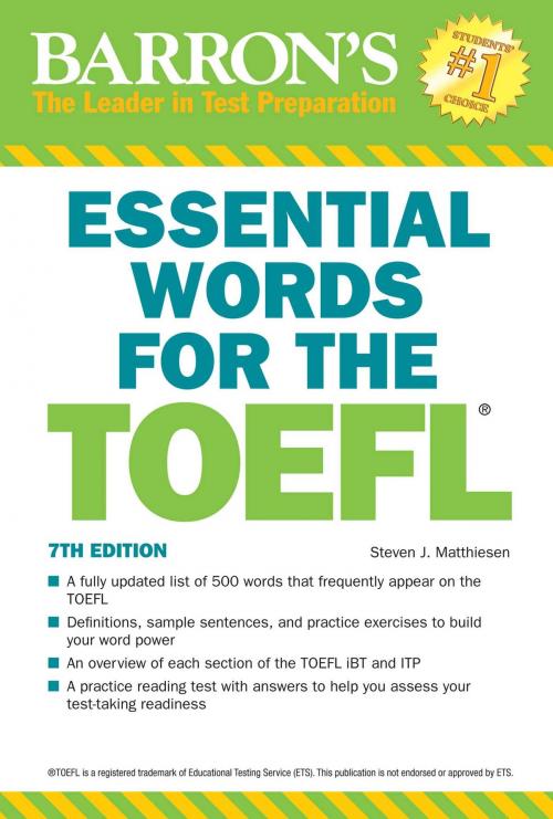 Cover of the book Essential Words for the TOEFL by Steven J. Matthiesen, Barrons Educational Series
