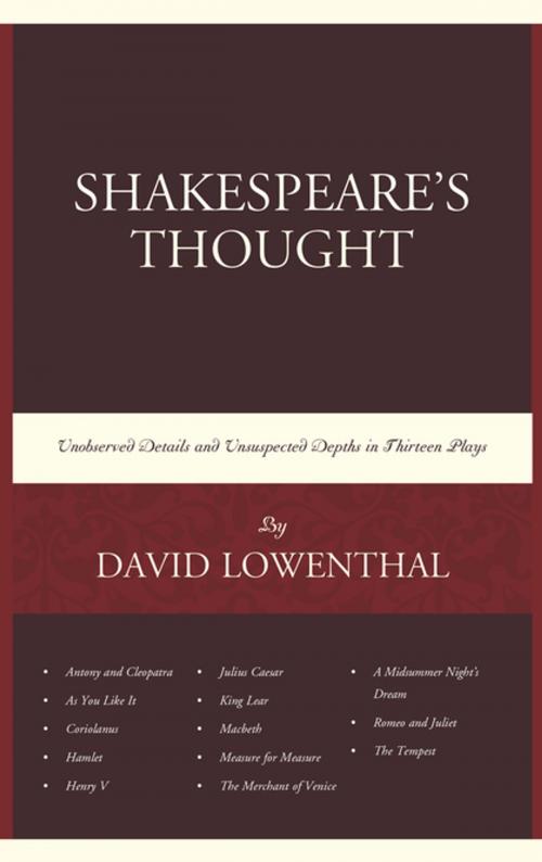 Cover of the book Shakespeare’s Thought by David Lowenthal, Lexington Books