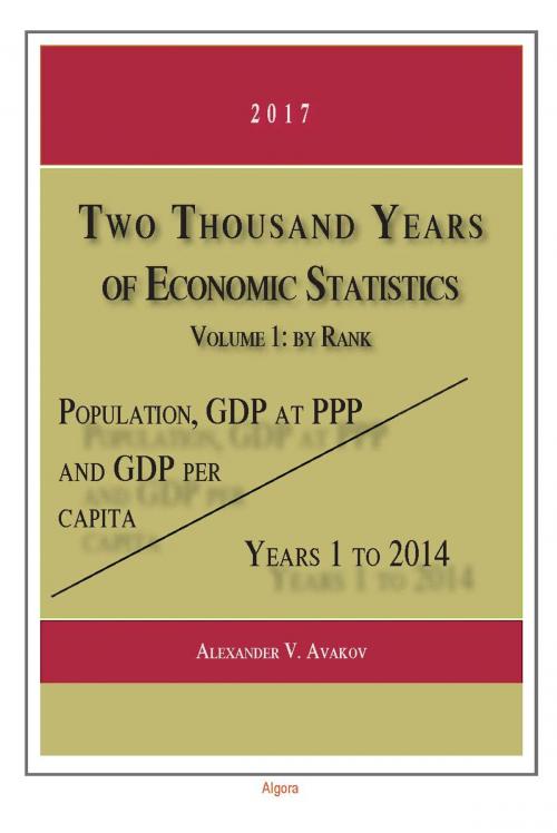 Cover of the book Two Thousand Years of Economic Statistics, Years 1-2014, Vol. 1, by Rank by Alexander V. Avakov, Algora Publishing