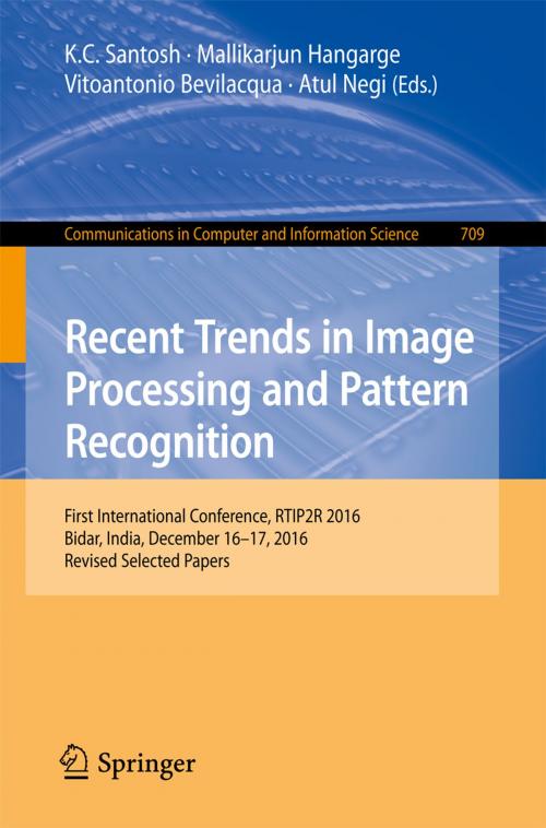 Cover of the book Recent Trends in Image Processing and Pattern Recognition by , Springer Singapore