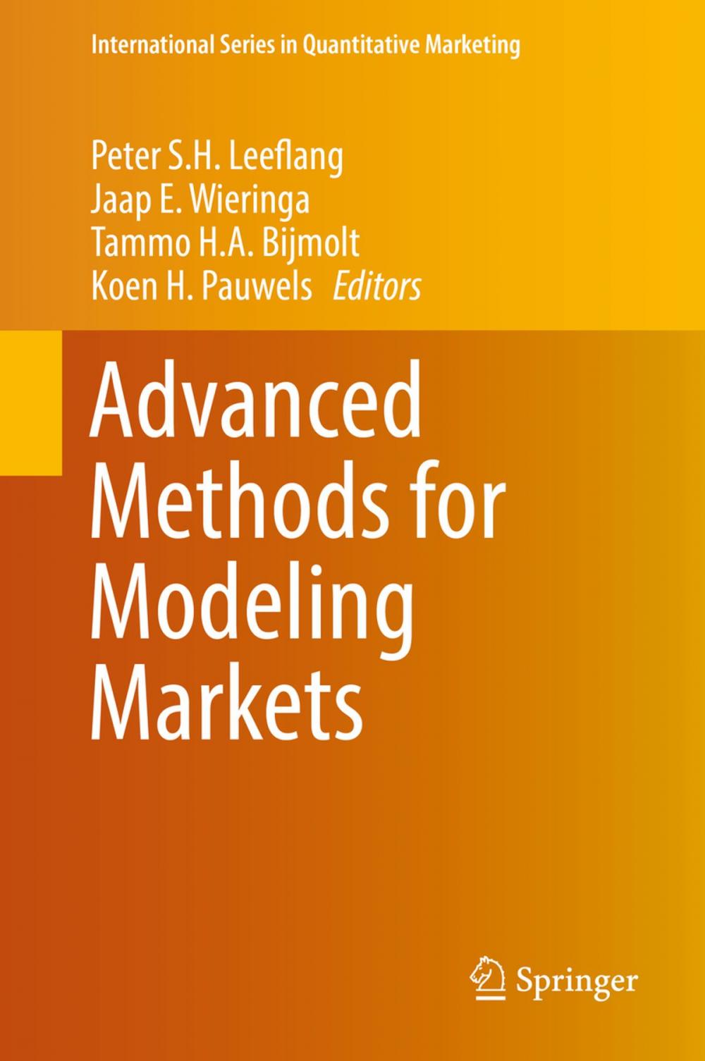 Big bigCover of Advanced Methods for Modeling Markets