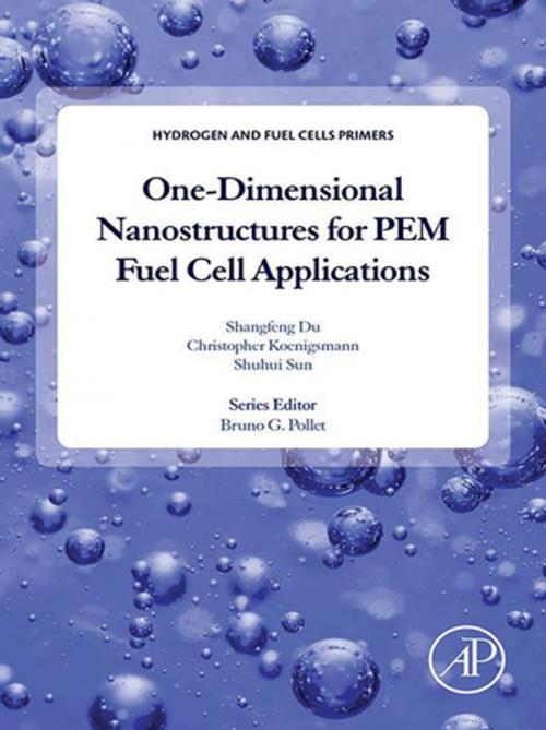 Cover of the book One-dimensional Nanostructures for PEM Fuel Cell Applications by Shangfeng Du, Christopher Koenigsmann, Shuhui Sun, Bruno G. Pollet, Elsevier Science