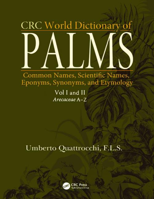 Cover of the book CRC World Dictionary of Palms by Umberto Quattrocchi, CRC Press