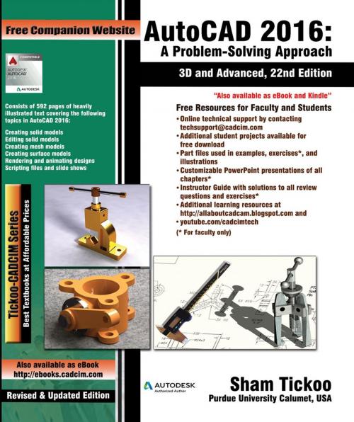 Cover of the book AutoCAD 2016: A Problem-Solving Approach, 3D and Advanced by Prof Sham Tickoo, CADCIM Technologies