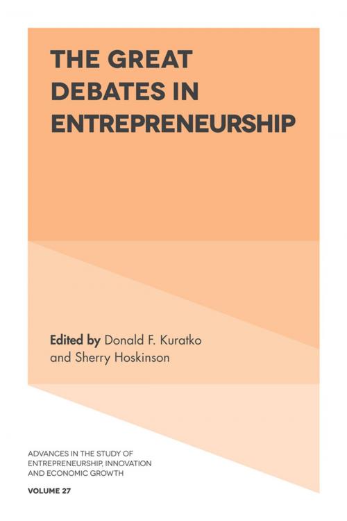 Cover of the book The Great Debates in Entrepreneurship by , Emerald Publishing Limited