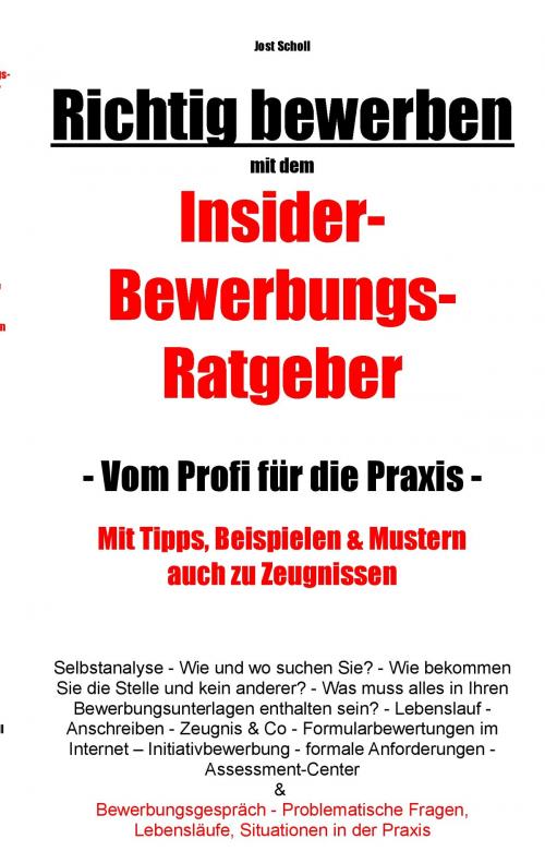 Cover of the book Richtig bewerben Insider-Bewerbungs-Ratgeber by Jost Scholl, Books on Demand