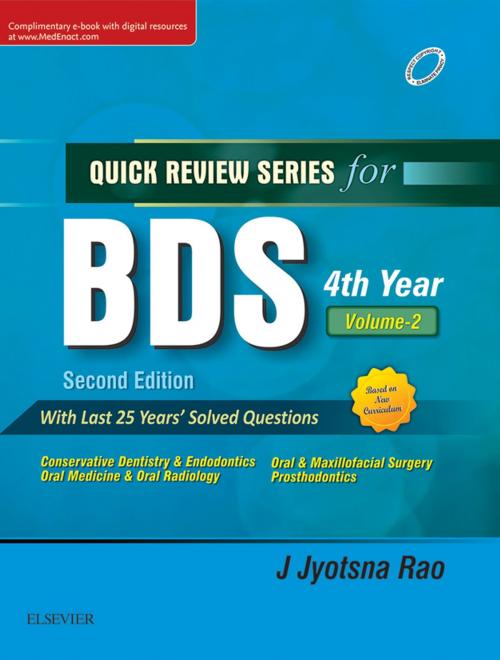 Cover of the book QRS for BDS IV Year, Vol 2 - E Book by Jyotsna Rao, Elsevier Health Sciences