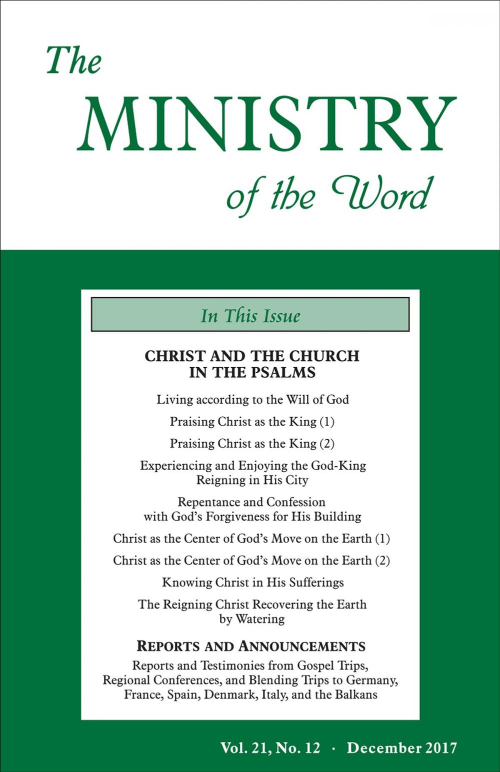 Big bigCover of The Ministry of the Word, Vol. 21, No. 12