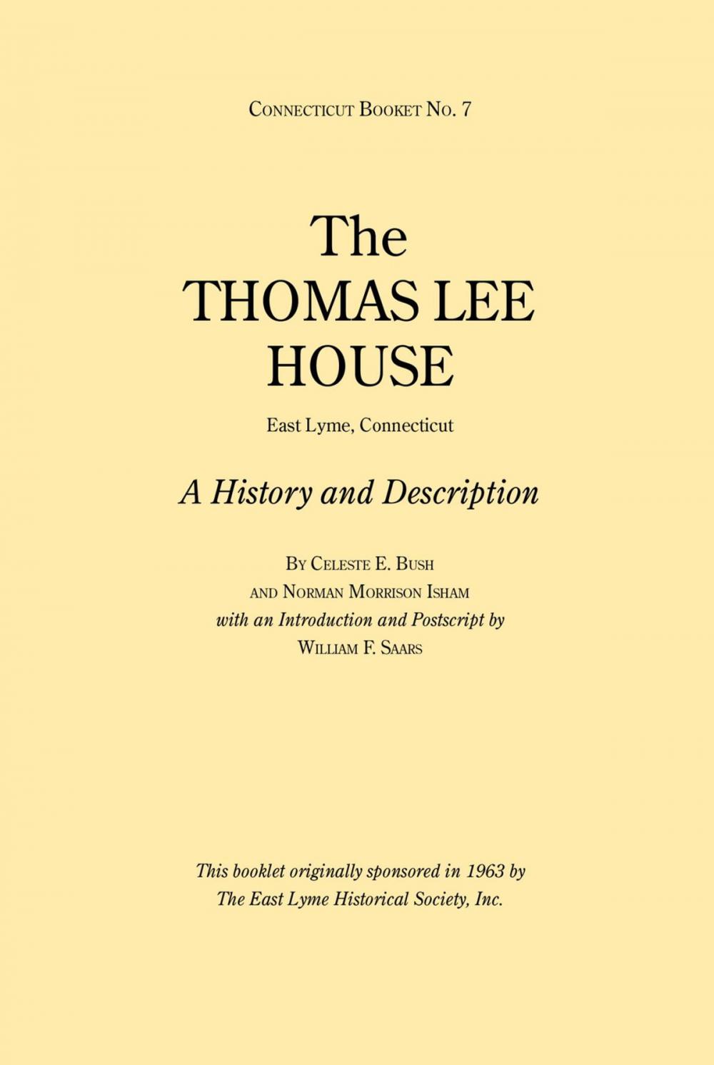 Big bigCover of The Thomas Lee House