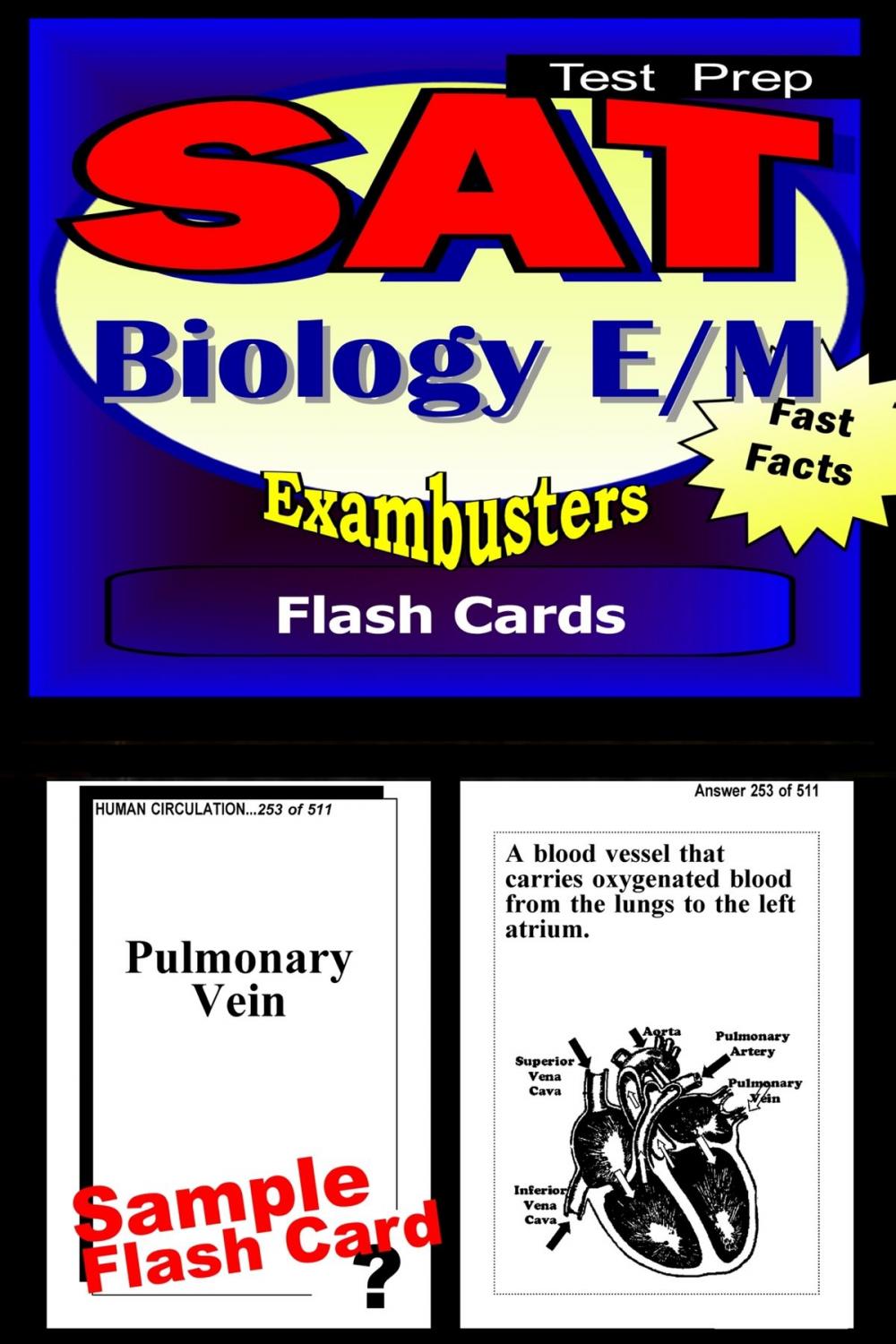 Big bigCover of SAT Biology Test Prep E/M Review--Exambusters Flash Cards