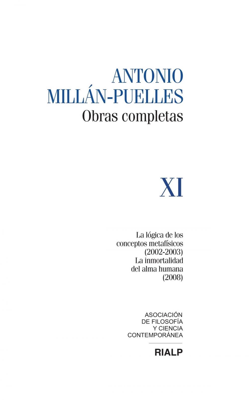 Big bigCover of Millán-Puelles Vol. XI Obras Completas