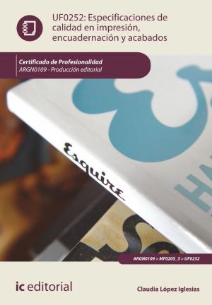 Cover of the book Especificaciones de calidad en impresión, encuadernación y acabados. ARGN0109 by Rosario Rodríguez Baliña