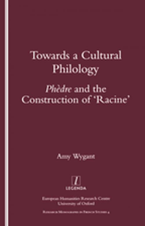 Cover of the book Towards a Cultural Philology by Amy Wygant, Taylor and Francis