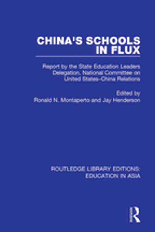 Cover of the book China's Schools in Flux by Ronald N. Montaperto, Jay Henderson, Taylor and Francis