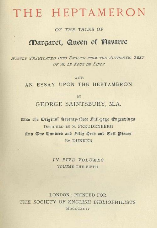 Cover of the book The Tales of the Heptameron, volume 5, Illustrated by Marguerite, Queen of  Navarre, Seltzer Books