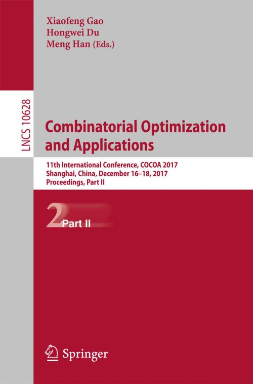 Cover of the book Combinatorial Optimization and Applications by , Springer International Publishing
