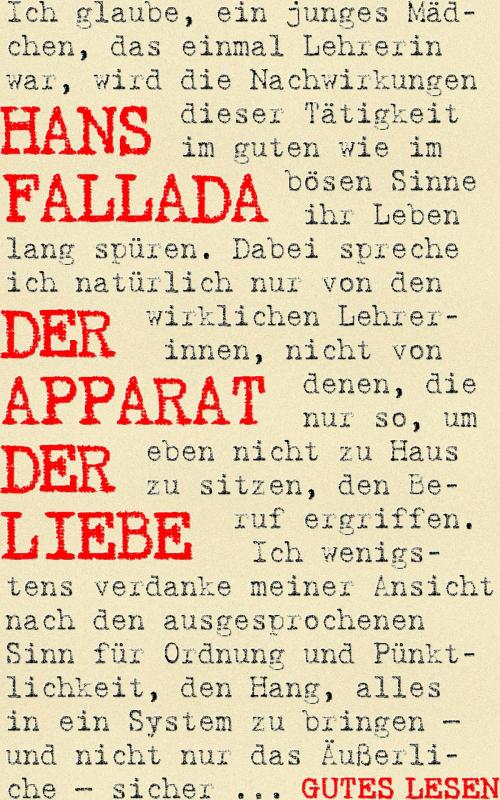 Cover of the book Der Apparat der Liebe by Hans Fallada, Books on Demand