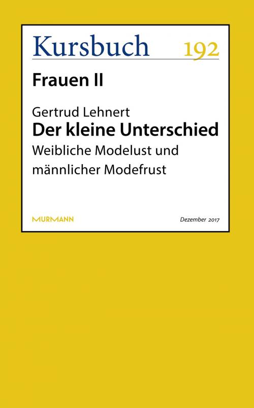 Cover of the book Der kleine Unterschied by Gertrud Lehnert, Kursbuch