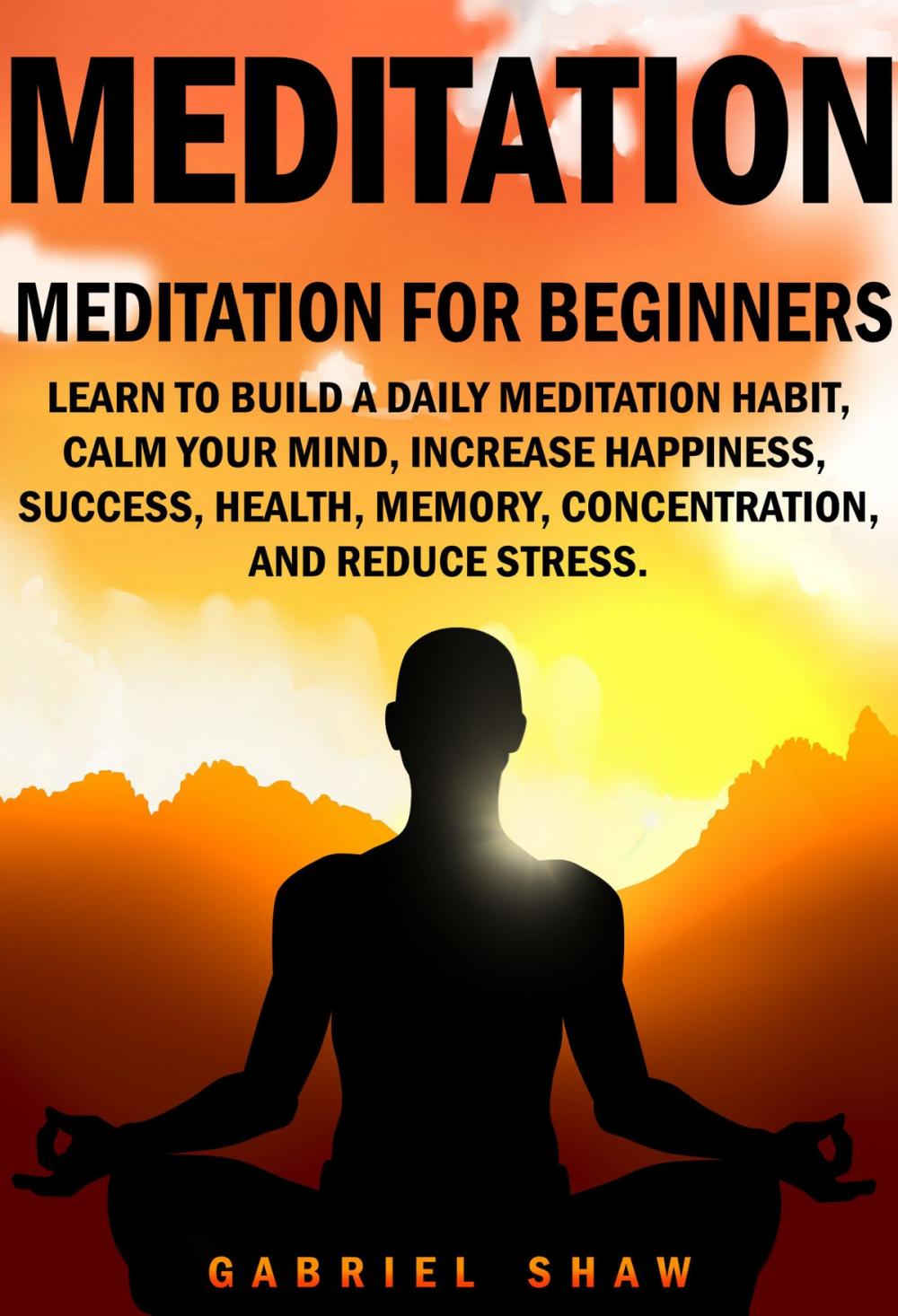 Big bigCover of Meditation: Meditation for beginners: Learn to build a daily meditation habit, calm your mind, increase happiness, success, health, memory, concentration and reduce stress.