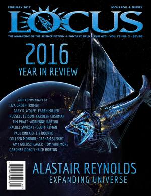Book cover of Locus Magazine, Issue #673, February 2017