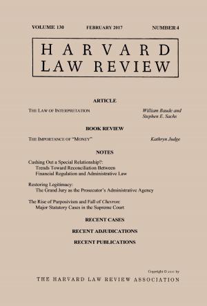 Book cover of Harvard Law Review: Volume 130, Number 4 - February 2017