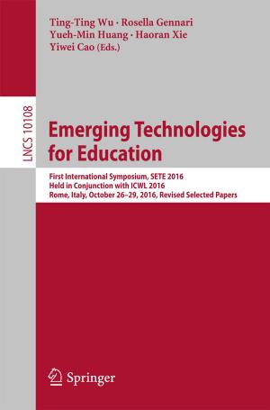 Cover of the book Emerging Technologies for Education by Manuel Enrique Pardo Echarte, Jorge Luis Cobiella Reguera